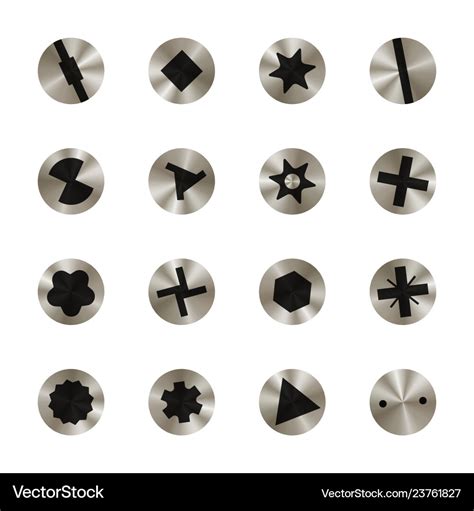 Screw head types Royalty Free Vector Image - VectorStock