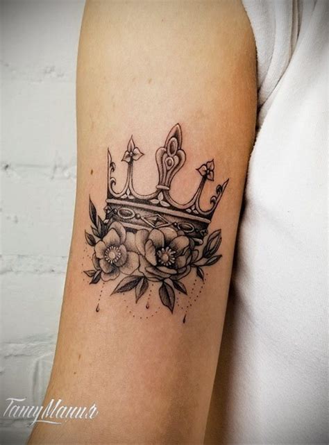 crown with roses tattoo 08.12.2019 №003 -tattoo crown- tattoovalue.net ...