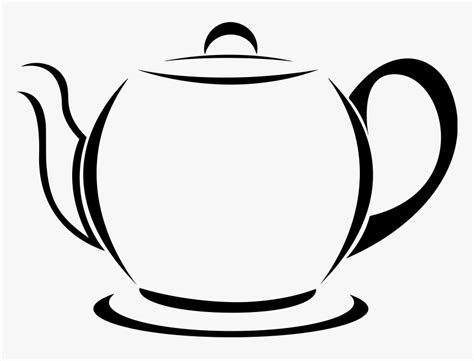 Black And White Teapot Clipart, HD Png Download - kindpng