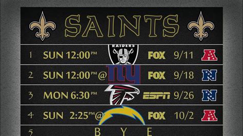 Saints schedule wallpaper - Canal Street Chronicles