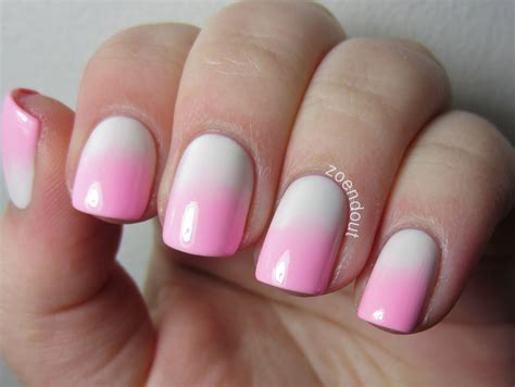 Zoendout Nails: Pink and White Valentines gradient