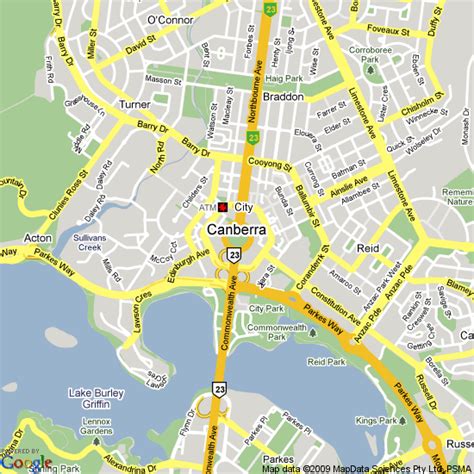 Map of Canberra, NSW | Hotels Accommodation