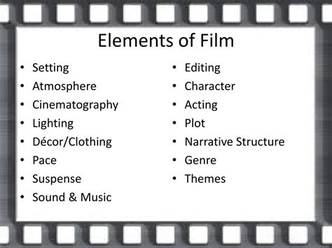 PPT - Elements of Film PowerPoint Presentation, free download - ID:2217492