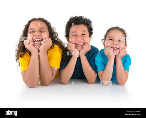 Group of Happy Kids Laughing Isolated on White Background Stock Photo - Alamy