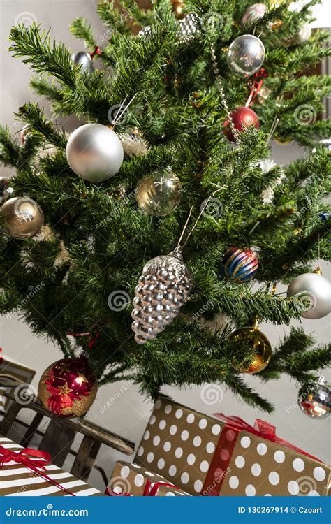 Christmas Tree with Presents Underneath. Stock Photo - Image of design ...