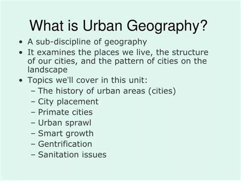 PPT - What is Urban Geography? PowerPoint Presentation, free download ...