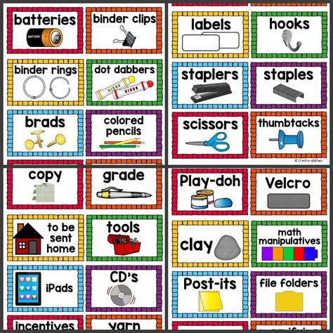 Fabulous Printable Classroom Labels With Pictures Free Preschool ...