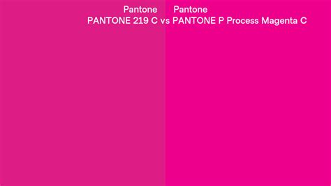 Pantone 219 C vs PANTONE P Process Magenta C side by side comparison