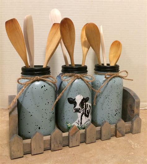 Kitchen Utensil Holder,Farmhouse Decor,Cow Decor,Cow Decor for Kitchen ...