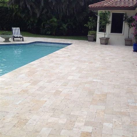 Ivory Travertine 6x12 Paver Tumbled | Giardino