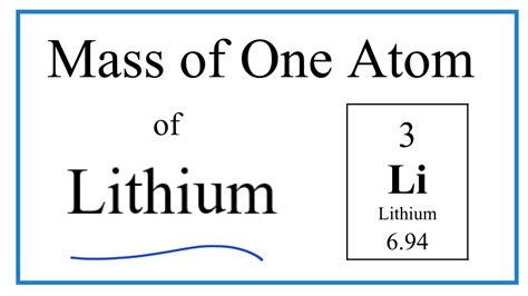 How to Find the Mass of One Atom of Lithium (Li) - YouTube