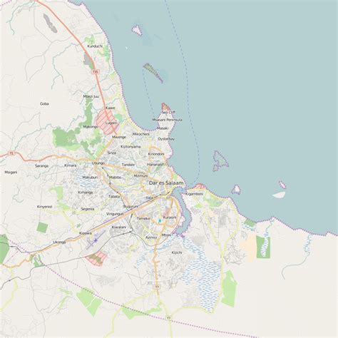 Editable City Map of Dar es Salaam – Map Illustrators