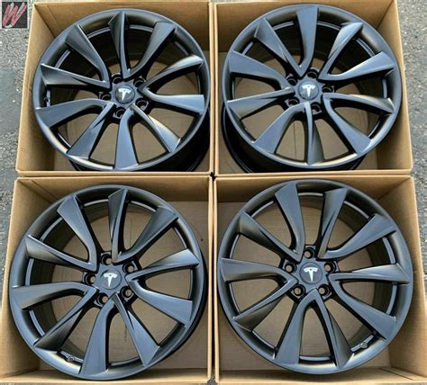 19" Tesla Model 3 Factory Wheels Rims Satin Black OEM Set of 4 - Wheels - Spain - Used Wheels