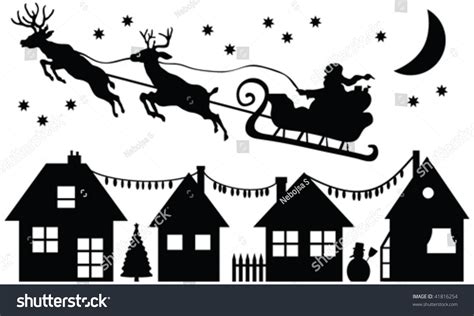 Santa Claus Silhouette - Vector - 41816254 : Shutterstock