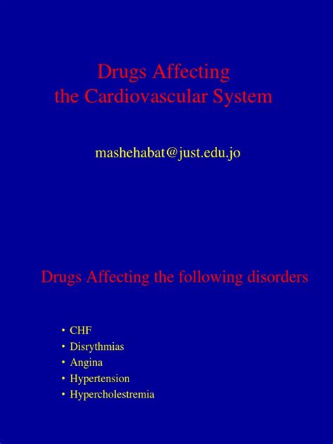 Drugs Affecting Cardiovascular System | PDF | Heart | Vasodilation