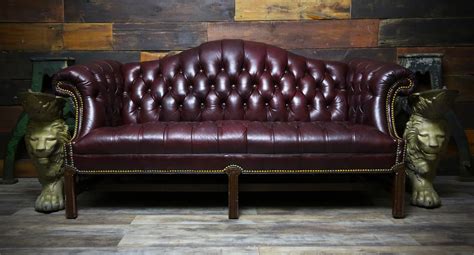 Chesterfield Burgundy Living Room Office Sofa Couch. Antique Vintage ...