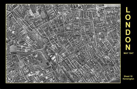 1947 Post-War London Aerial Map - Kensington– I Love Maps