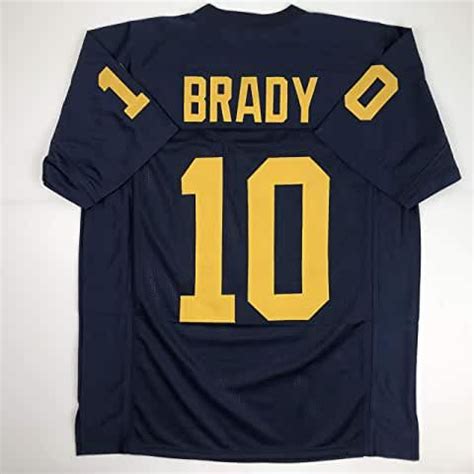 Unsigned Tom Brady Michigan Blue Custom Stitched College Football Jersey Size Men's XL New in ...