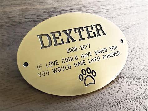 Personalized Custom engraved Memorial gift Brass Plaque - Pet Memorial, Dog Memorial, Memorial ...