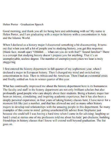 Graduation Thank You Speech - 10+ Examples, Format, How to Compose, PDF