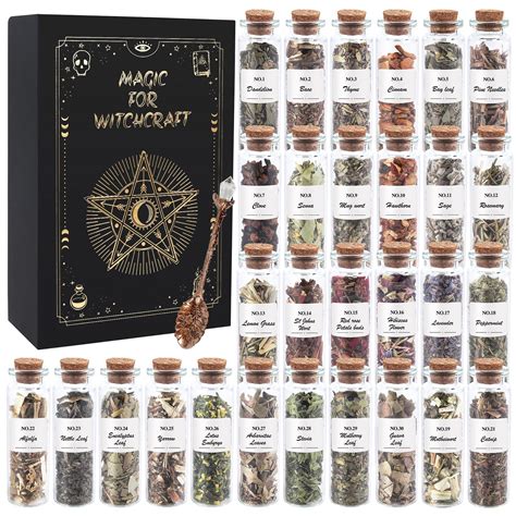 Witchcraft Supplies Herbs - 30 Bottles Dried Herbs Kit for Beginners ...