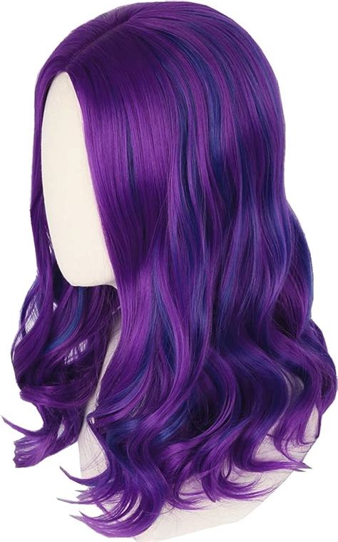 Topcosplay Mal wig for Girls Kids Purple and Blue Wig Halloween Fancy ...