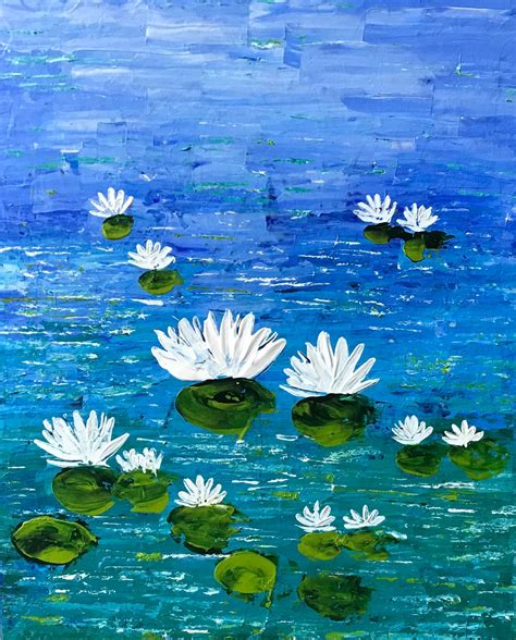 Water Lily Painting Flower Painting Mothers Day Gift - Etsy