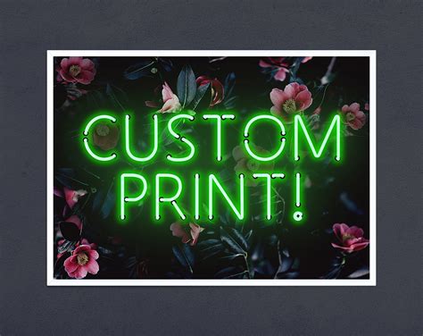 Personalised Green Neon Art Print Quote Print Botanical Art - Etsy