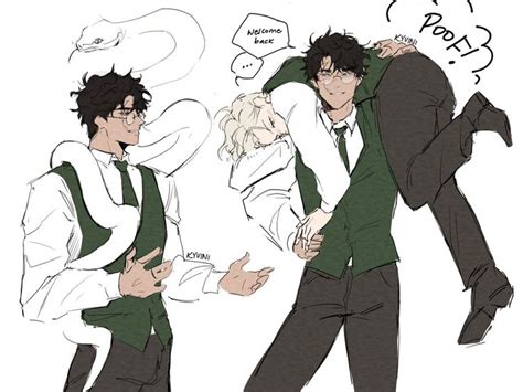 kyu ! auf X: „snake animagus draco + slytherin harry pt.2 #drarry #hpdm ...