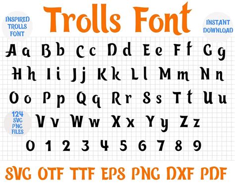 Trolls Font Trolls Font Svg Trolls Trolls Alphabet Trolls - Etsy Australia