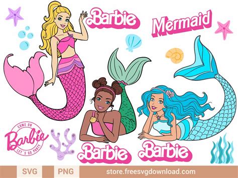 Barbie Mermaid SVG Bundle (FSD-J58) - Store Free SVG Download