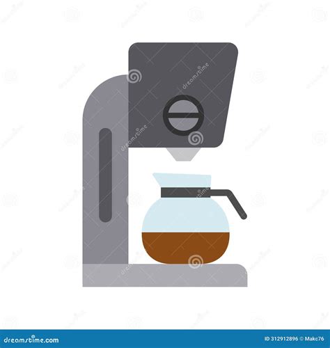 Drip Coffee Maker Icon. Office Coffee Machine in Flat Style Stock ...