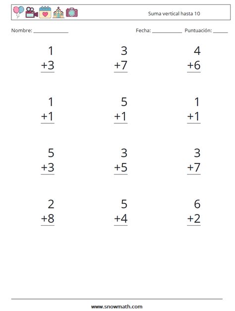 Hojas de trabajo de matemáticas gratuitas