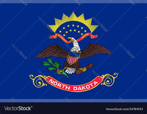 Flag usa state north dakota Royalty Free Vector Image