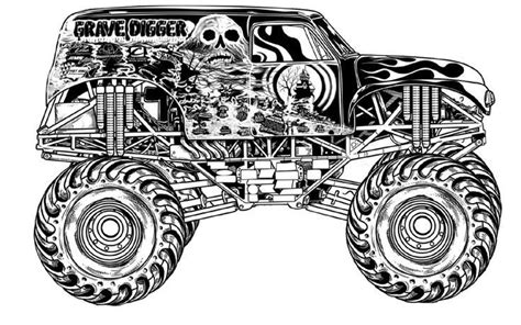 Grave Digger Monster Truck Drawing at PaintingValley.com | Explore ...