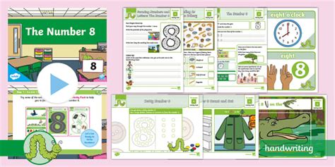 Twinkl Handwriting: Number Formation - The Number 8 Activity Pack