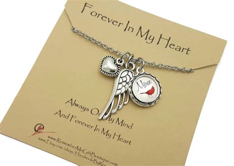 Sympathy Gift Cardinal Necklace Personalized Jewelry Angel