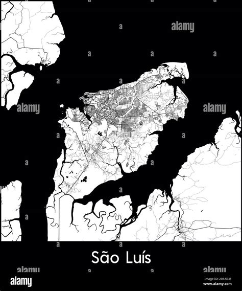 City Map South America Brazil Sao Luis vector illustration Stock Vector ...