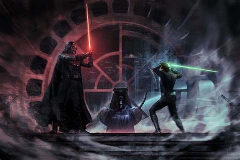 802x1282 Resolution Luke Skywalker vs Darth Vader Emperor Palpatin ...