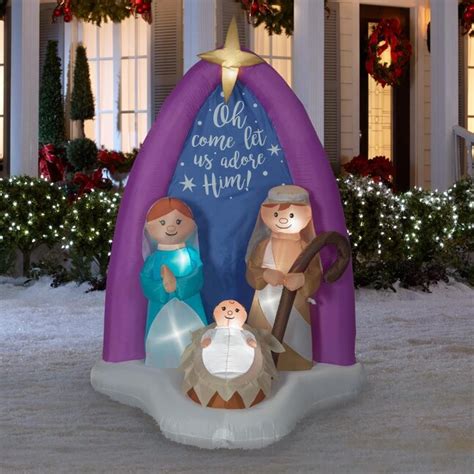 Holiday Living 6-ft Lighted Nativity Christmas Inflatable at Lowes.com