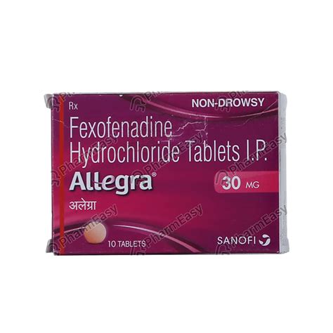 Allegra 30 MG Tablet (10): Uses, Side Effects, Price & Dosage | PharmEasy