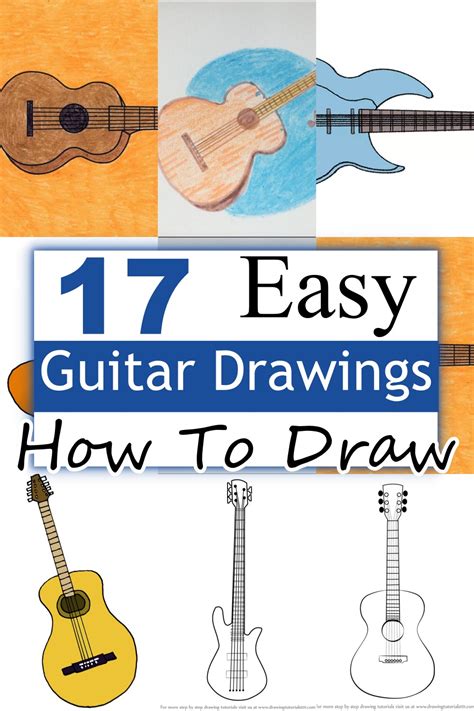 17 Guitar Drawing Ideas - How To Draw Guitar - DIYsCraftsy