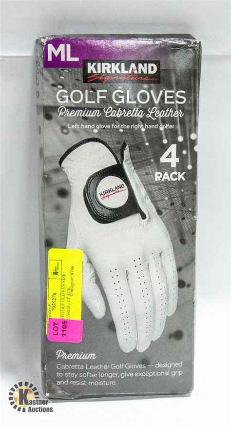 KIRKLAND GOLF GLOVES SIZE: MEDIUM LARGE, 4 PACK