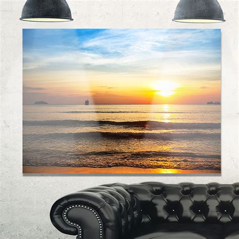 Fascinating Sunset Over Clam Beach - Modern Beach Glossy Metal Wall Art | Large metal wall art ...