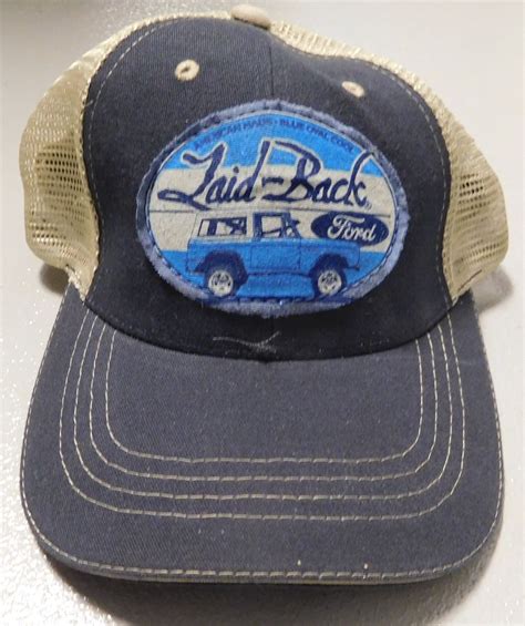 Laid Back Ford Bronco Soft Mesh Trucker Hat, Navy-Broncograveyard.com