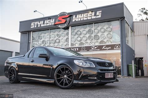 Holden Commodore VF Ute Black with Graphite Asanti ABL-20 Aftermarket ...