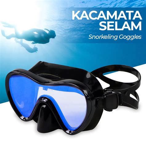 QYQ Kacamata Selam Scuba Diving Mask Snorkeling Goggles - 198 - Black ...