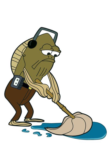 Fred the Fish Mopping Meme Sticker. A resident of Bikini Bottom Fred ...