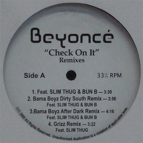 Beyonce Check on it (Vinyl Records, LP, CD) on CDandLP