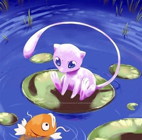 Mew is such an adorable pokemon, especially in mew fan art paintings ...